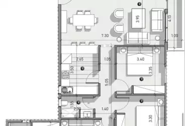 fully finished apartment ,730 k down payment in rosail compound new cairo