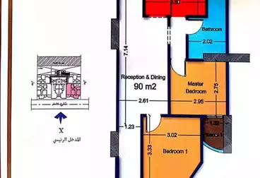 شقه للبيع مساحه 90م بمقدم 25% بحي الواحه مدينه نصر بتسهيلات علي 5 سنوات.