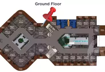 صيدلية حصرى 63م داخلي + 60 م خارجي بعائد على المقدم والقسط بـ Voco Mall