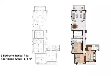 Apartments For sale - 3 rooms - floor 3