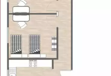 شقة بحديقة للبيع - 3 غرف - بالدور 0