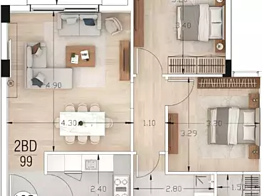 Apartments For sale - 2 rooms - floor 1