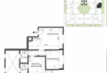 شقق للبيع - 2 غرف - بالدور 2