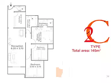 Apartments For sale - 3 rooms - floor 9