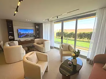 Apartment with Garden For sale in Mar Ville Compound - AlMarasem, Expansion Of El Sheikh Zayed City, 96 sqm
