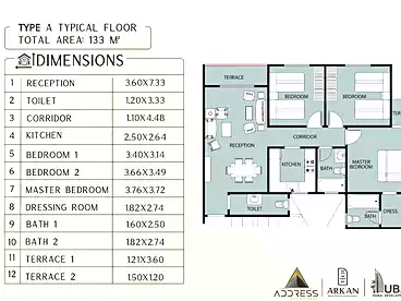Apartments For sale in Address Home Compound - Arkan, Compounds in Hadayek October, 133 sqm