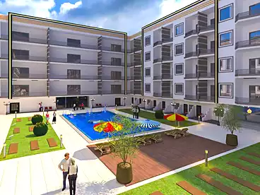 Apartments For sale in Grand Rock Resort - Al Hares, Hurghada Resorts, 63 sqm