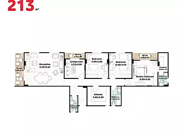 Apartments For sale in Eighth Neighborhood, Bait El Watan, 213 sqm