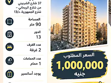 in El Eshrein St, Faisal, 90 sqm