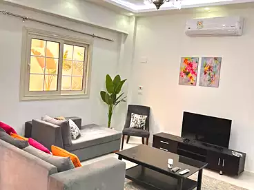 Apartment with Garden For rent in Zaid Ebn Haretha St., South Academy (A), 200 sqm