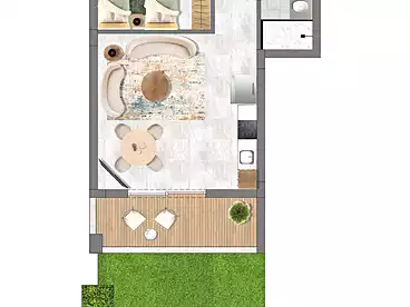 Apartment with Garden For sale in One 7 Resort - Kronberg, Hurghada City, 110 sqm